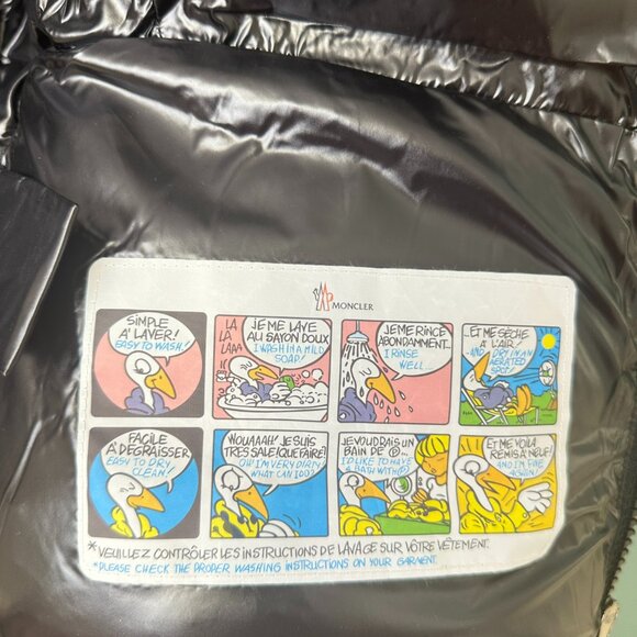 Moncler Black Shiny Quilted Puffer Jacket - Women’s Cinched Waist, High Collar - Picture 4 of 8